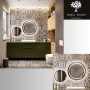 Zestaw okrągłych luster piaskowanych w ramie czarnej MDF SLIM z podświetleniem STELLA LED - kolor ramy do wyboru